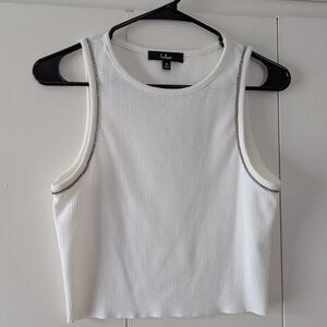 Lulu's Ivory Ribbed Tank Top